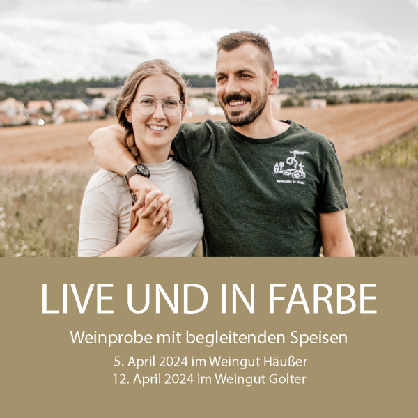LIVE UND IN FARBE Weinprobe mit Caro und Christoph am 5. und 12. April 2024